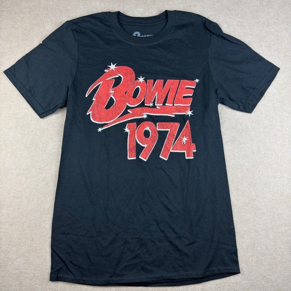 Bowie Other - David Bowie 1974 Graphic Tee Unisex Small Black Rock Music Short Sleeve Shirt